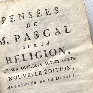 帕斯卡·布莱斯（BLAISE PASCAL）的《宗教思想》